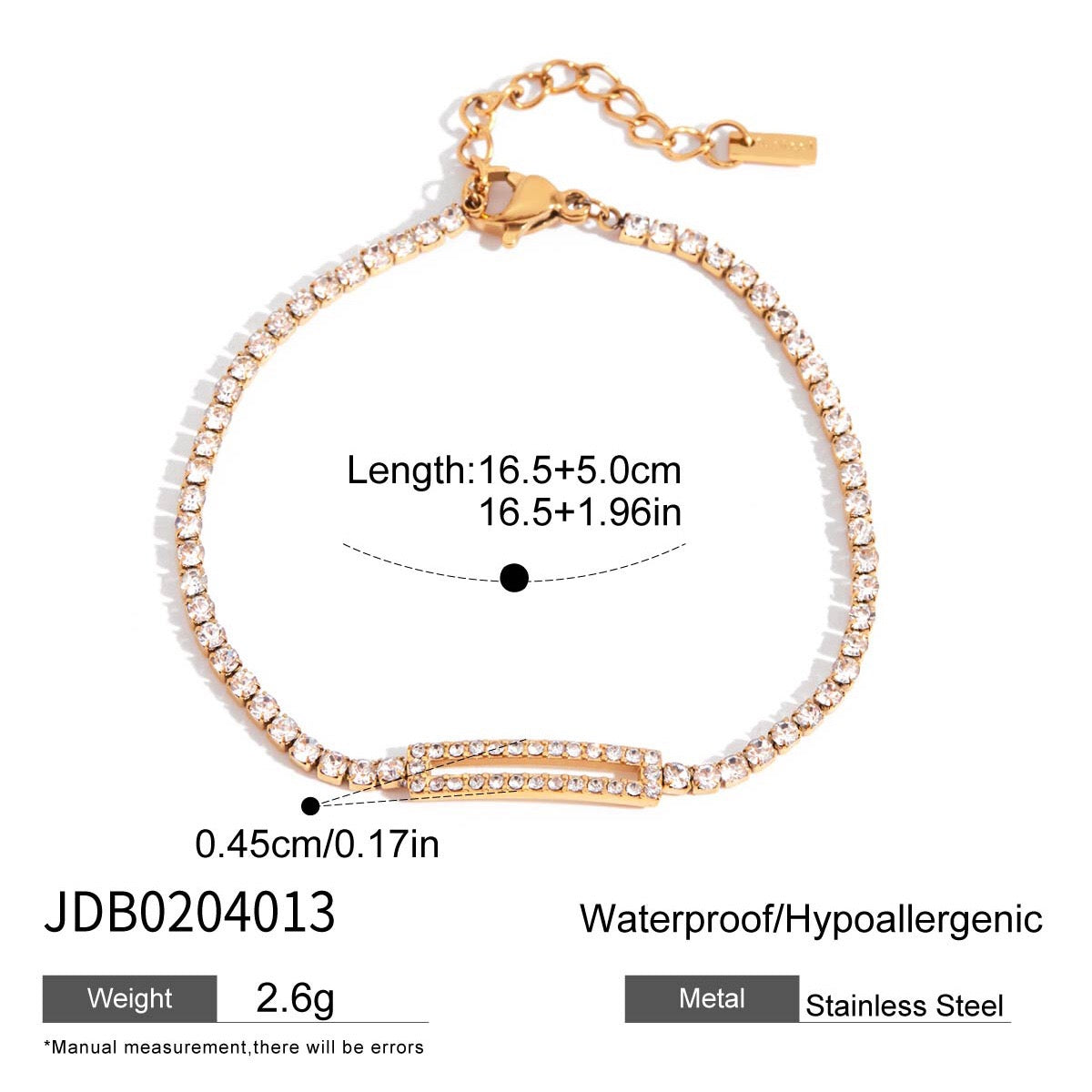 18K Gold Couture Ice Tennis Circle Chain Bracelet Stack