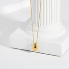 18K Gold Minimalist Teardrop Pendant Dainty Necklace