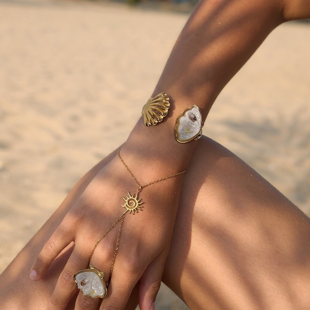 18K Gold Salt Air Seashell Pendant Necklace