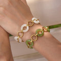18K Gold Aura Loop Circle Chain Statement Bracelet