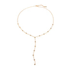 18K Gold Starry Crystal Lariat Necklace