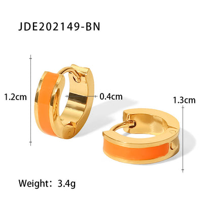 18K Gold Color Small Hoop Huggie Earrings