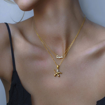 18K Gold Balloon Dog Pendant Necklace