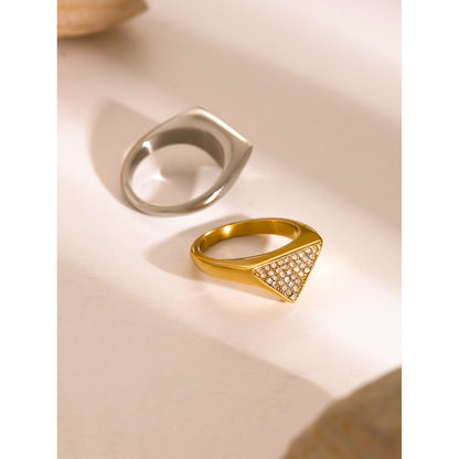 18K Gold Triangle Signet Ring