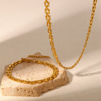 18K Gold Slim Watch Band Chain Bracelet