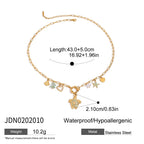 18K Gold Fresh Breeze Green Beaded Pendant Charm Layered Necklace Set