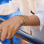 18K Gold Pink Dream Star Tennis Chain Bracelet Stack