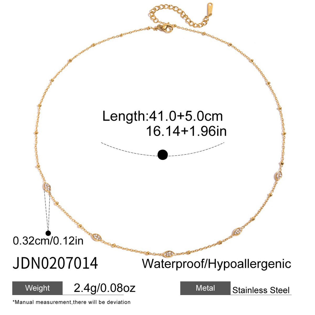 18K Gold Stardust Dainty CZ Chain Necklace