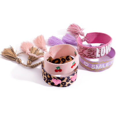 Clean Girl Pink Wristband Friendship Bracelet