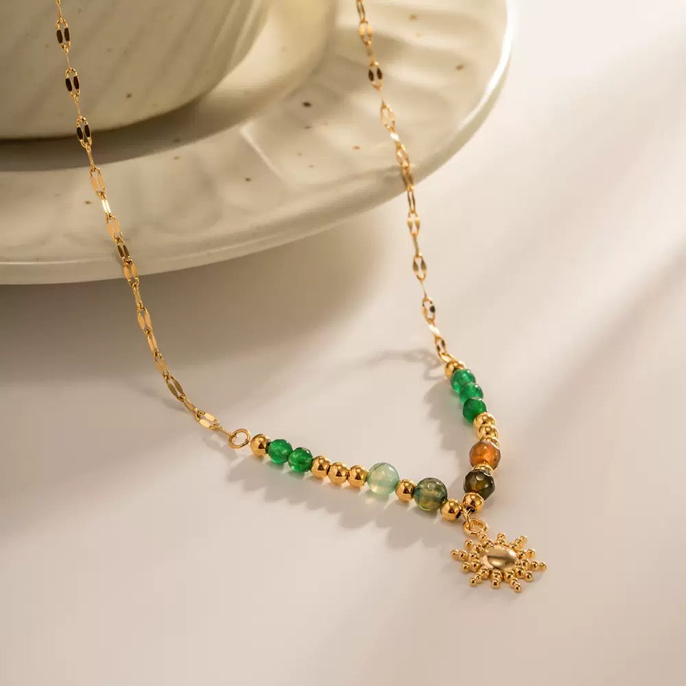 18K Gold Sun Spirit Beaded Necklace