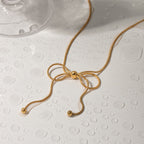 18K Gold Bow Rope Necklace