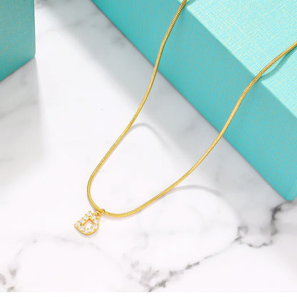 18K Gold Minimalist Glam Initial Necklace