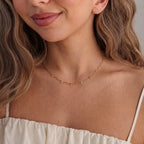 18K Gold Celeste Elegant Dainty Wavy Chain Necklace