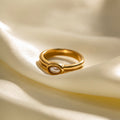 18K Gold Minimalist Elegance Pearl Stacking Ring