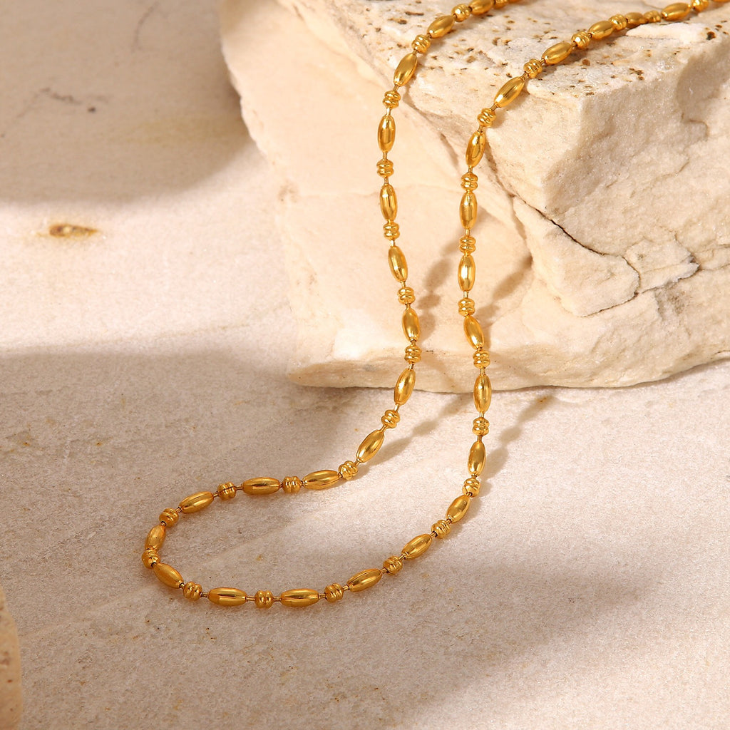 18K Gold Chic Beaded Chain Necklace