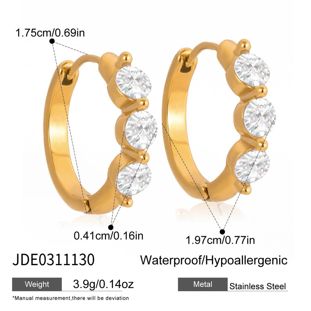 18K Gold Gleam Small Hoop Huggie Earrings