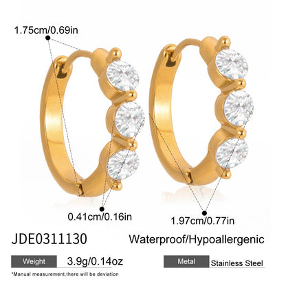 18K Gold Gleam Small Hoop Huggie Earrings