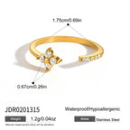 18K Gold Clover Kiss Dainty Stacking Cuff Ring