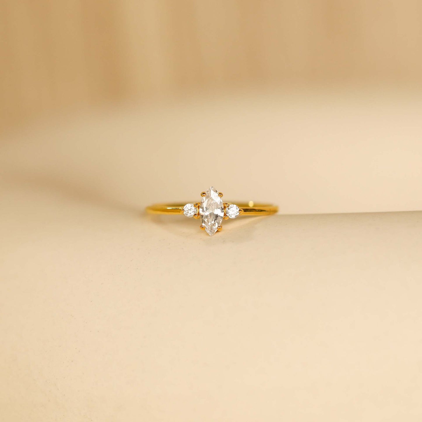 18K Gold Minimalist Birthstone Ring