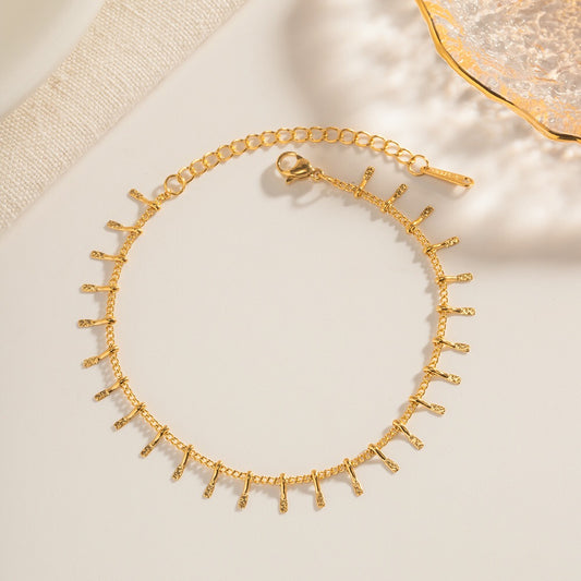 18K Gold Fringe Chain Bracelet