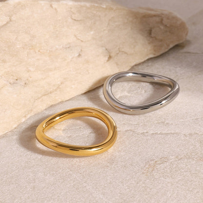 18K Gold and Silver Clean Lines Chic Stacking Rings