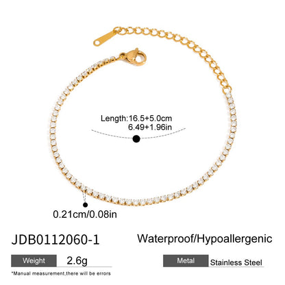 18K Gold Luxe Shine Dainty Tennis Chain Bracelet