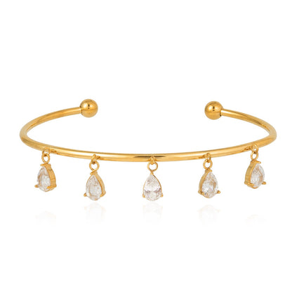 18K Gold Golden Tease Bangle Cuff Bracelet