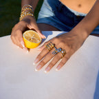 18K Gold and Silver Two Tone Safety Pin Statement Ring