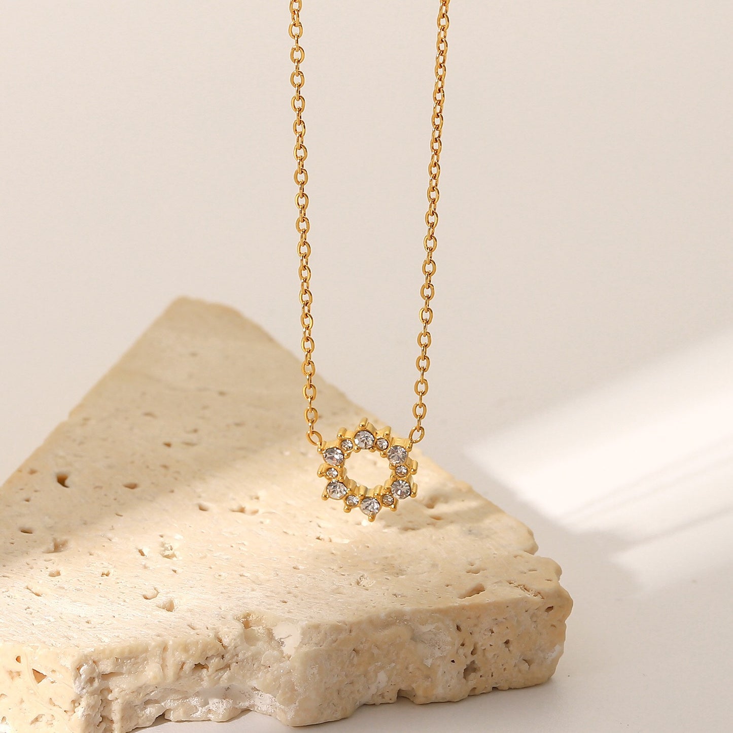 18K Gold Bling Blossom Ring Necklace