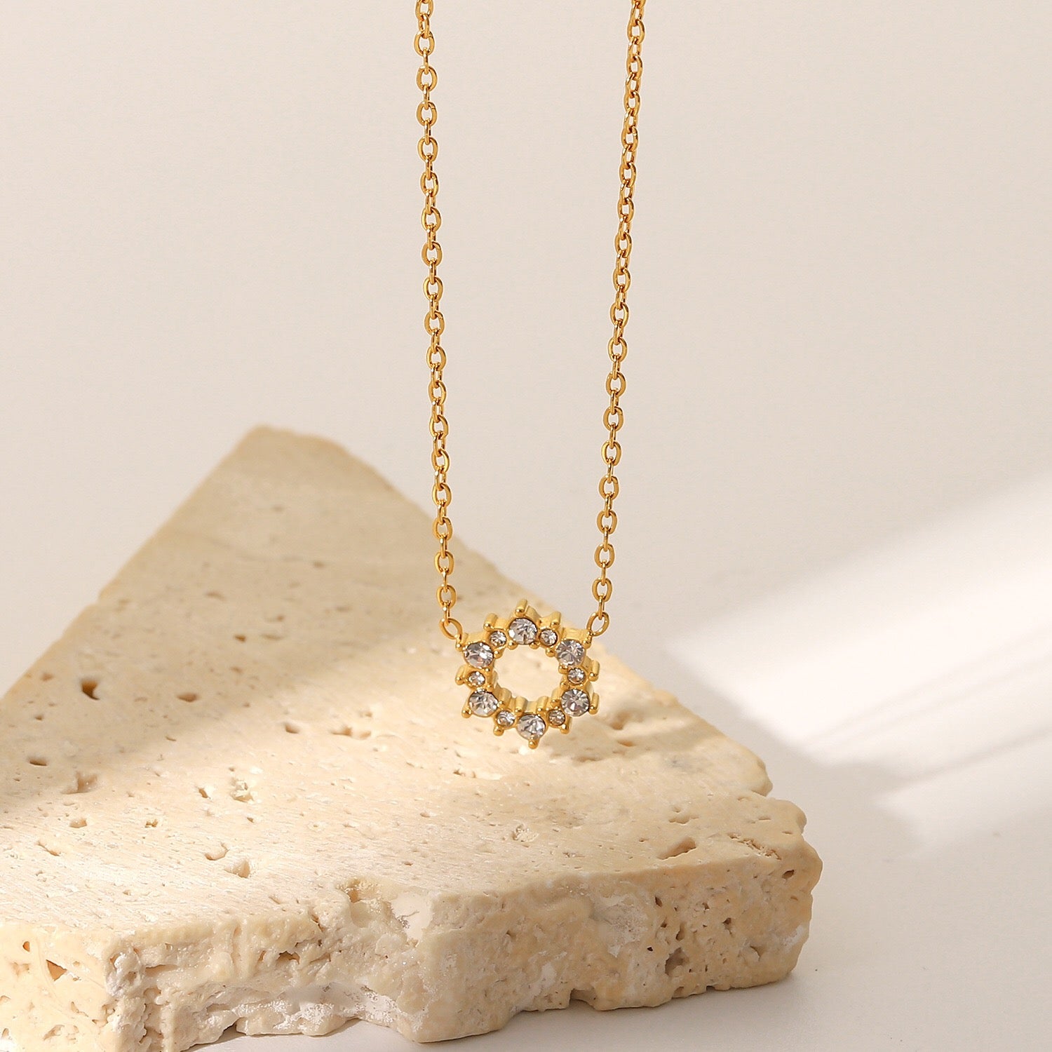 18K Gold Bling Blossom Ring Necklace