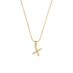 18K Gold Pearl Initial Pendant Necklace