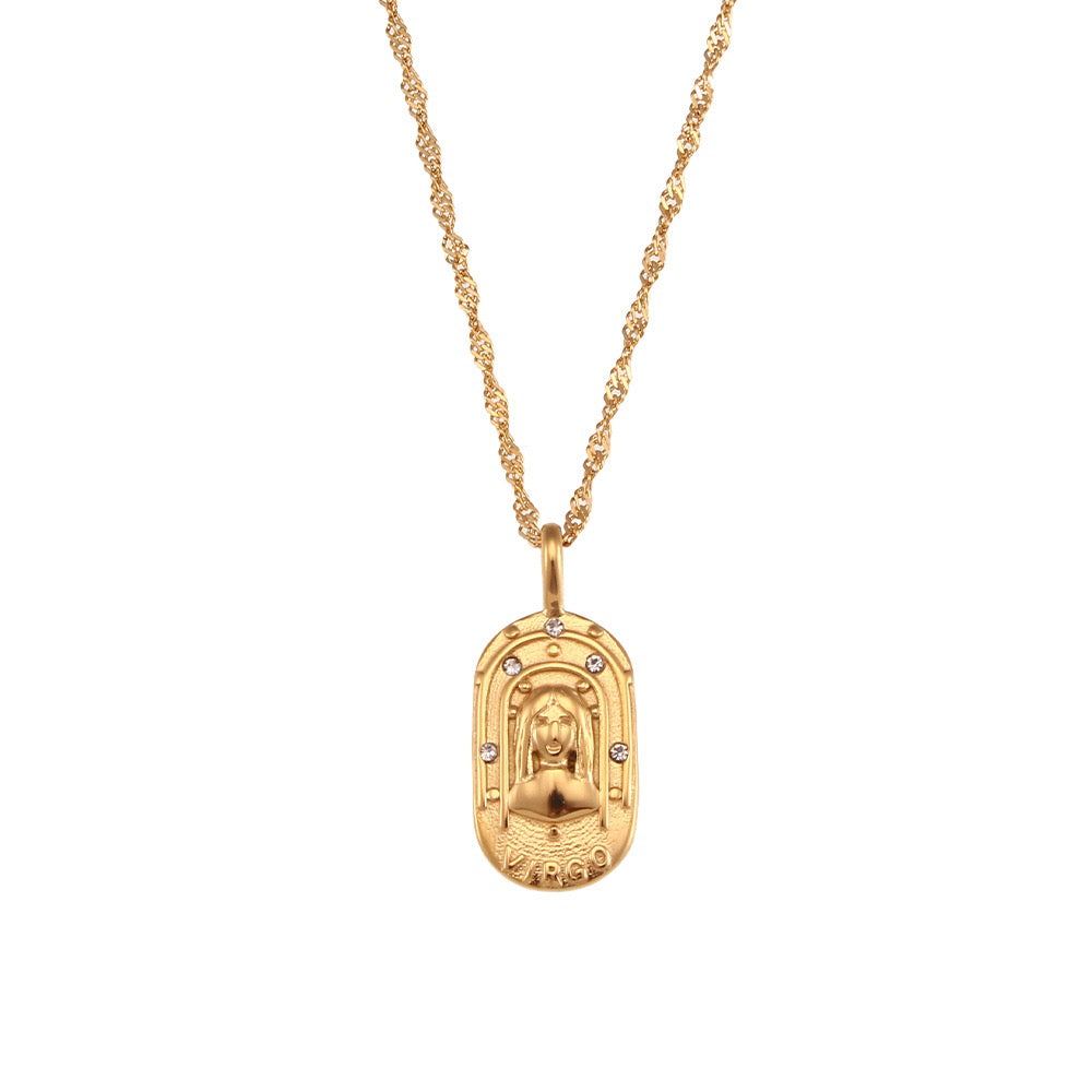 18K Gold Starry Zodiac Pendant Necklace