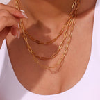 18K Gold Paperclip Necklace