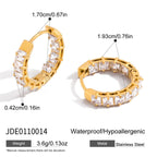 18K Gold Diamond Fever Small Hoop Huggie Earrings