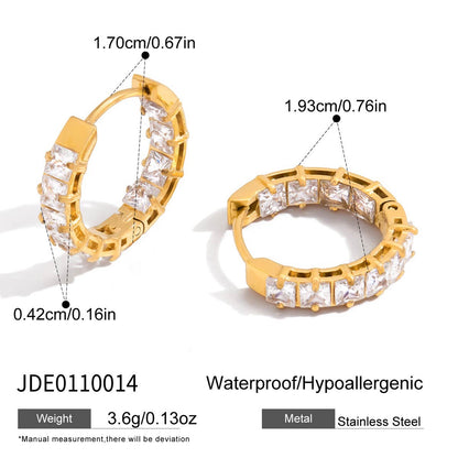 18K Gold Diamond Fever Small Hoop Huggie Earrings