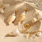18K Gold Summer Chunky Shell Charm Necklace