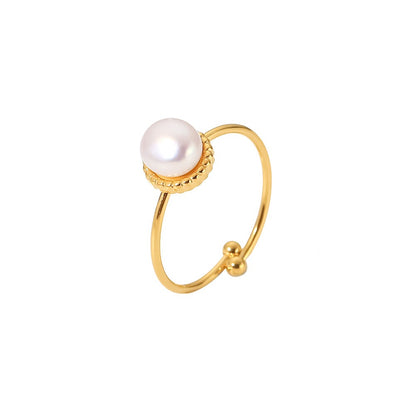 18K Gold Classic Pearl Ring