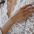 18K Gold Waterproof Aura Tennis Hand Chain Bracelet