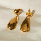 18K Gold Water Drop Dangle Statement Earrings