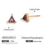 18K Gold Color Birthstone Everyday Cartilage Stud Earrings