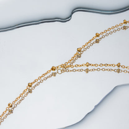 18K Gold Waterproof Minimalist Hand Chain Bracelet