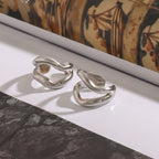 18K Gold Unique Huggie Ear Cuffs