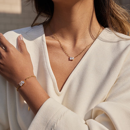 18K Gold Perfect Match Paperclip Chain Dainty Bracelet