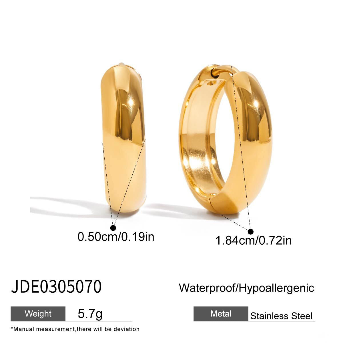 18K Gold Essential Everyday Small Hoop Huggie Earrings