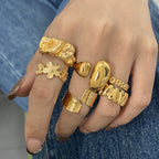 18K Gold Cherry Blossom Flower Band Ring
