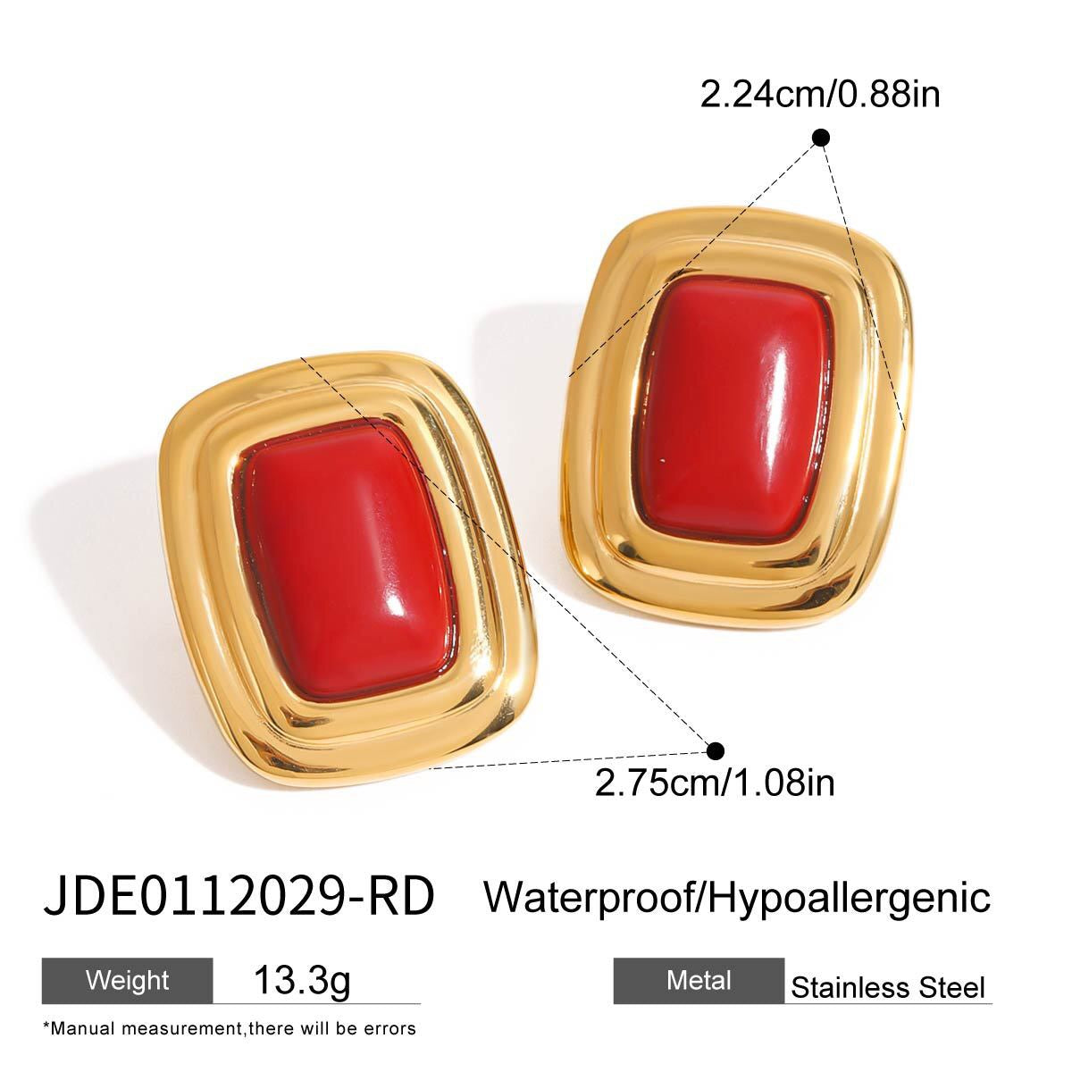 18K Gold Disco Rush Pop Color Statement Stud Earrings