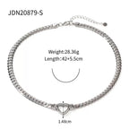 14K Gold Cuban Link Heart Necklace