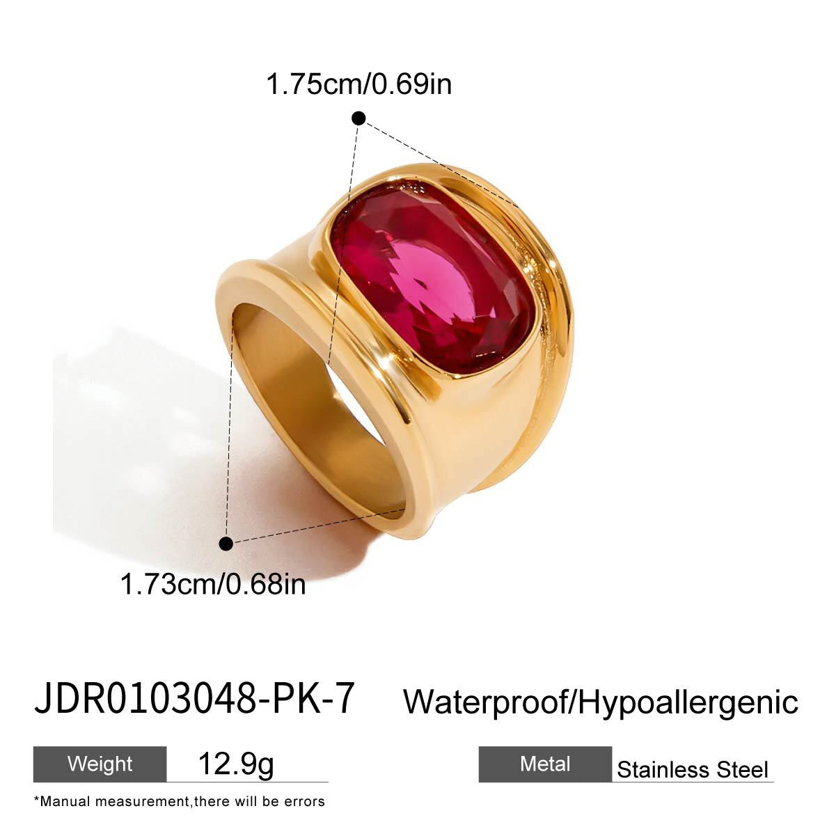 18K Gold Power Pink Statement Cocktail Ring