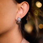 18K Gold Bling Coffee Bean Statement Stud Earrings