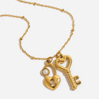 18K Gold Key to Your Heart Charm Pendant Necklace